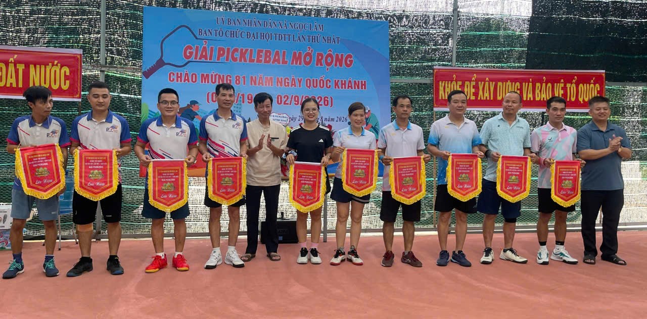 Xã Ngọc Lâm tổ chức Giải Pickleball mở rộng